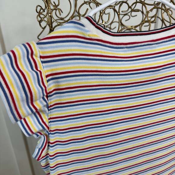 Tommy Hilfiger Women's Multi-Color Striped Flutter Sleeve Midi Dress - Picture 6 of 6